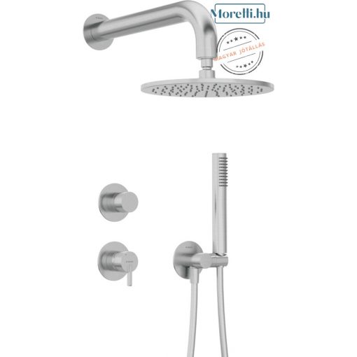 DEANTE-NQS-F9YK SILIA Brushed steel Colored Wall-mounted shower set Single lever, mixer Fixed spout