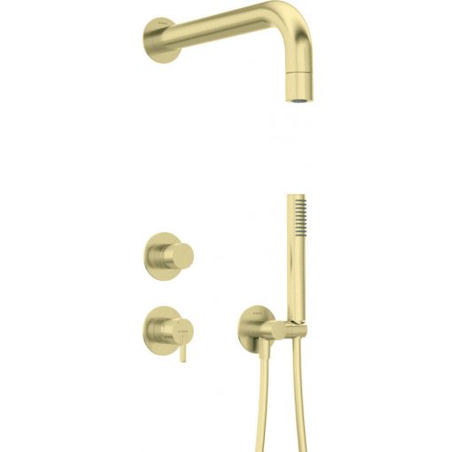 DEANTE-NQS-R9XK SILIA Brushed gold Color Wall flush Shower set Single lever, mixer Fixed Spout