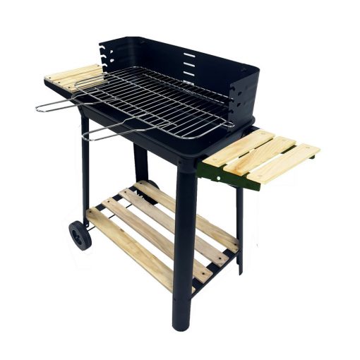 Rectangular roller charcoal grill