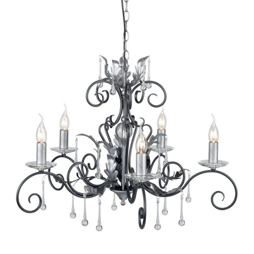 Chandelier Black AMARILLI ELSTEAD-AML5-BLK-SILVER