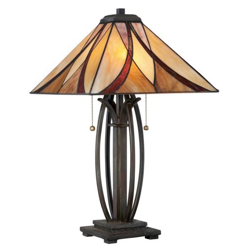 Tiffany Table Lamp Multicolor ELSTEAD QZ-ASHEVILLE-TL