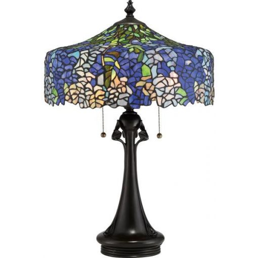 Tiffany Table Lamp Multicolor ELSTEAD QZ-COBALT-TL