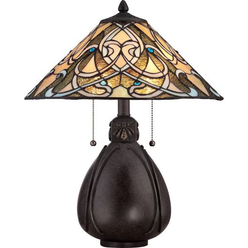 Tiffany Table Lamp Multicolor ELSTEAD QZ-INDIA-TL