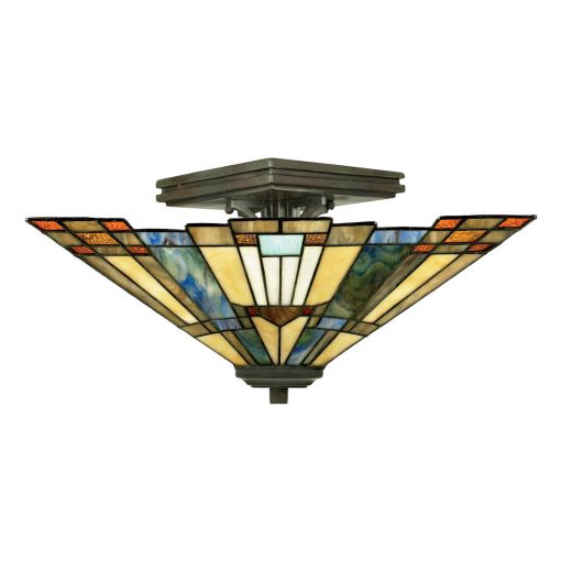 Tiffany Ceiling Lamp Multicolor ELSTEAD QZ-INGLENOOK-SF