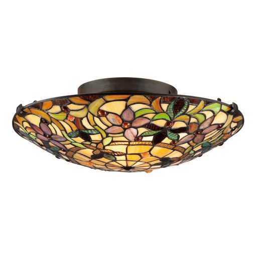 Tiffany Ceiling Lamp Multicolor ELSTEAD QZ-KAMI-F