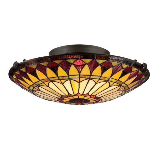 Tiffany Ceiling Lamp Multicolor ELSTEAD QZ-WEST-END-F