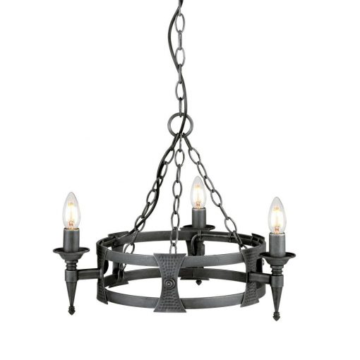 Chandelier Black SAXON ELSTEAD-SAX3-BLK-SIL