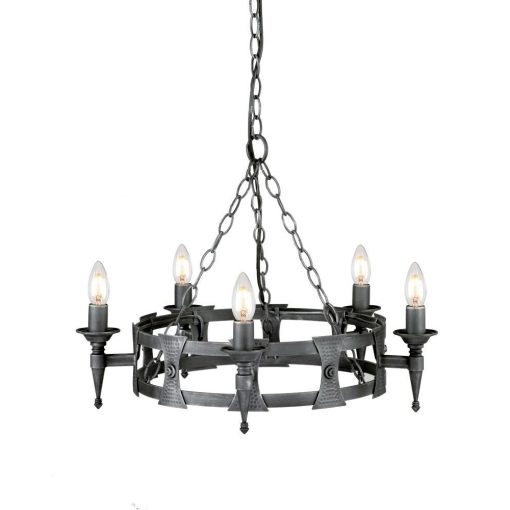 Chandelier Black SAXON ELSTEAD-SAX5-BLK-SIL