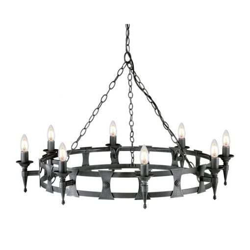 Chandelier Black SAXON ELSTEAD-SAX8-BLK-SIL