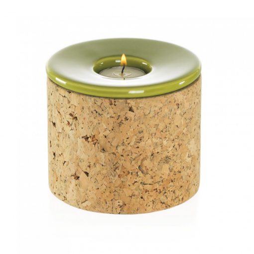 ENVY 4702 T-LIGHT CORK dark green table decoration Ø100mm ↕130mm