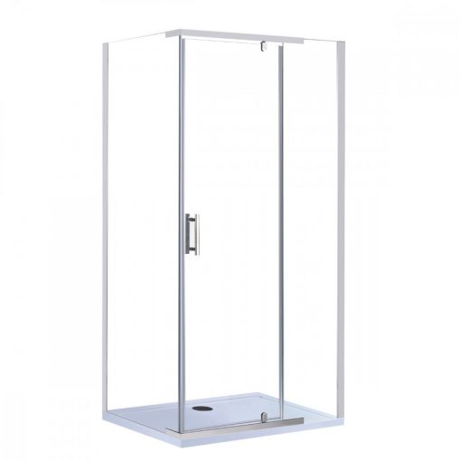 Galatro 80x100 cm asymmetrical shower cubicle without shower tray