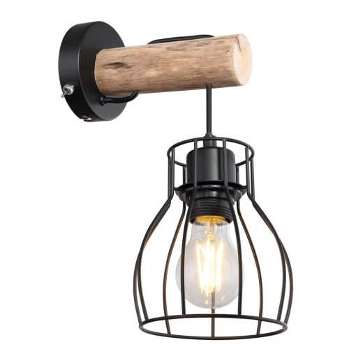 Wall Lamp Black MINA GLOBO-15326NW