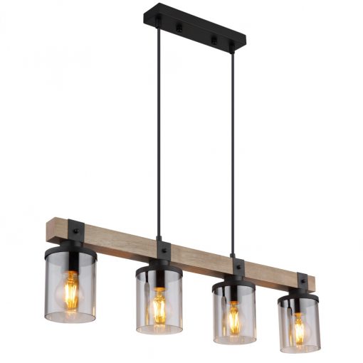 Pendant matt black LILA GLOBO-15555-4H