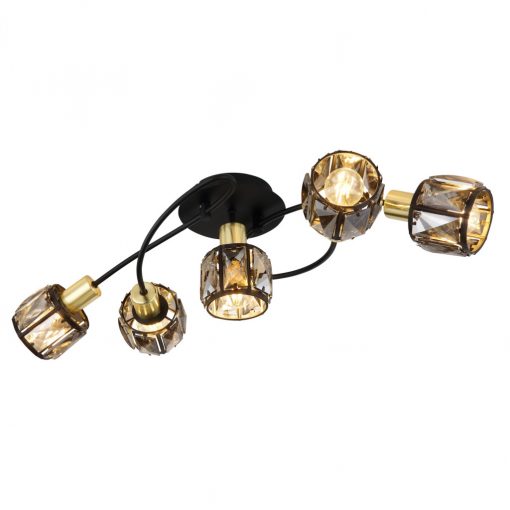 Ceiling Lamp Black Matt INDIANA GLOBO-54357-5B