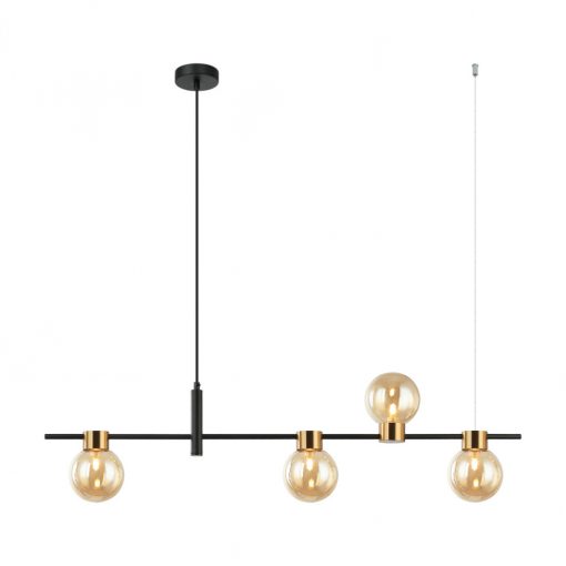 Chandelier Black Bletter ITALUX-PND-5225-4-BK-AMB