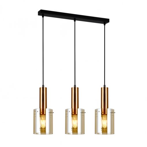 Pendant Copper Sardo ITALUX-PND-5581-3-BRO-AMB