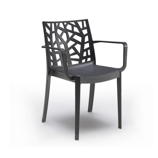 Trinity plastic garden chair with armrests