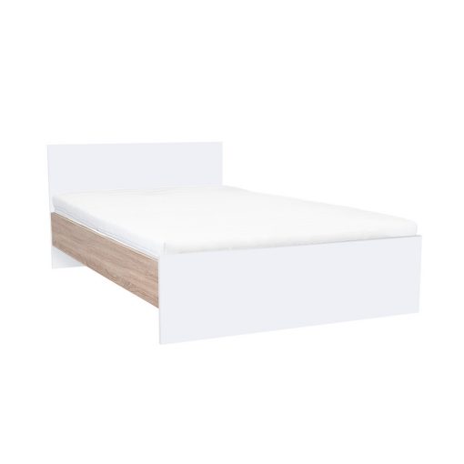 Miami double bed without bed linen holder 140x200 cm white-sonoma oak