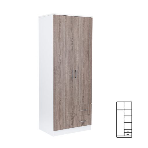 Miami wardrobe 80x205 cm York oak-white