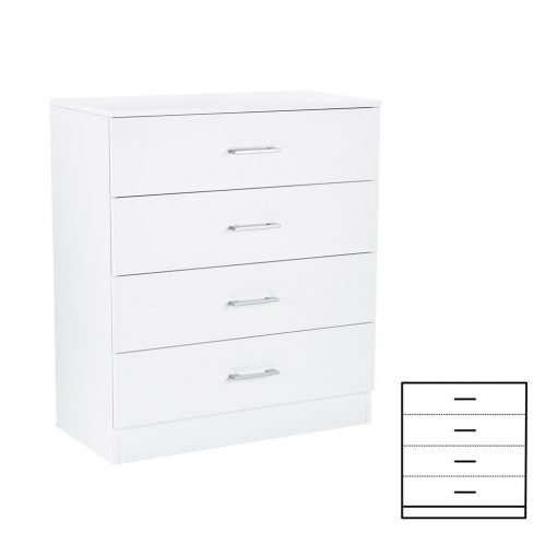 Miami dresser with 4 drawers 80x92 cm white-white