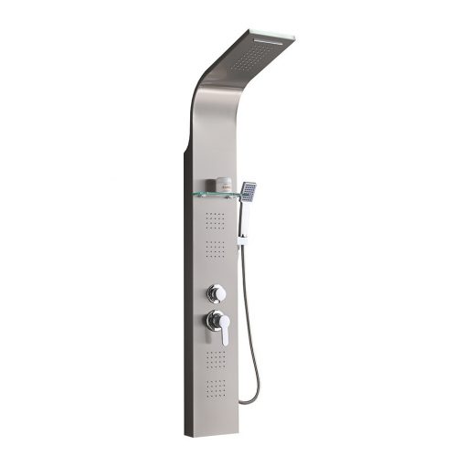 Alegro Silver hydromassage shower panel, stainless steel