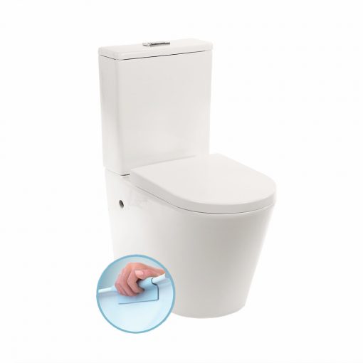 Paulo rimless WC combi with bottom/rear outlet and soft close seat