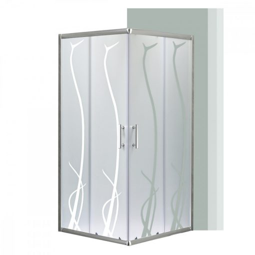 Spirit Bamboo 80x80 cm square shower cubicle, without shower tray