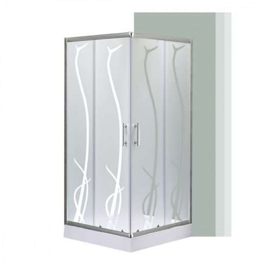 Spirit Bamboo 80x80 cm square shower cubicle with shower tray