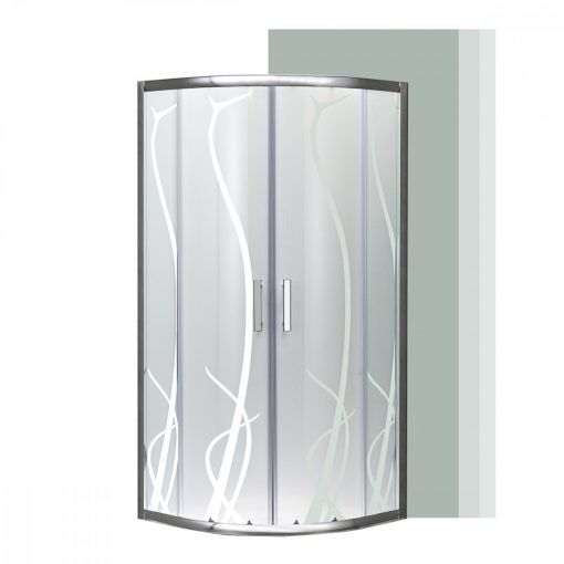 Spirit Bamboo 80x80 cm curved shower cubicle without shower tray