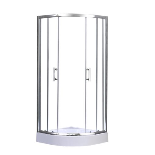 Spirit Clear 80x80 cm curved shower cubicle with shower tray