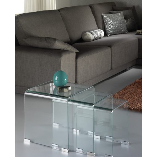 SCHULLER-552283 GLASS CHROME SMOKING TABLE