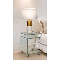 SCHULLER-552522 GLASS CHROME SMOKING TABLE