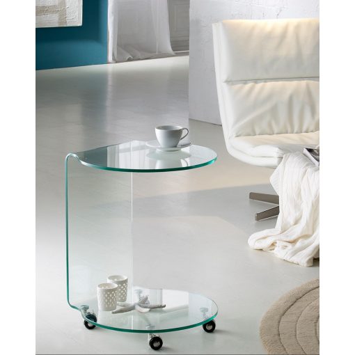 SCHULLER-552672 GLASS CHROME SMOKING TABLE