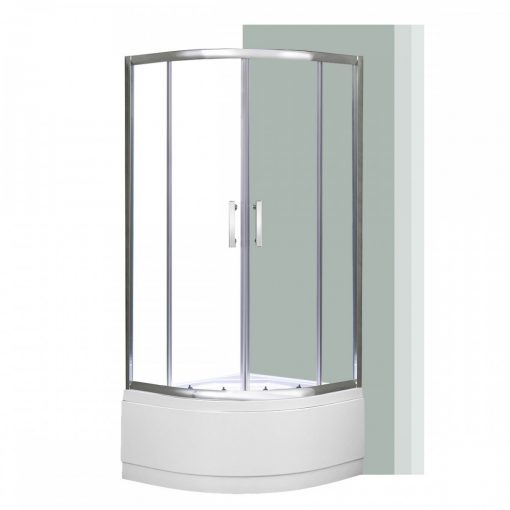 Spirit Deep 80x80 cm curved shower cabin with shower tray