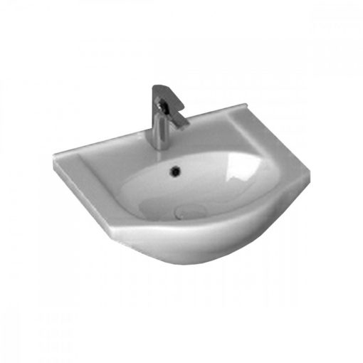 V55 winged ceramic washbasin 55x42 cm