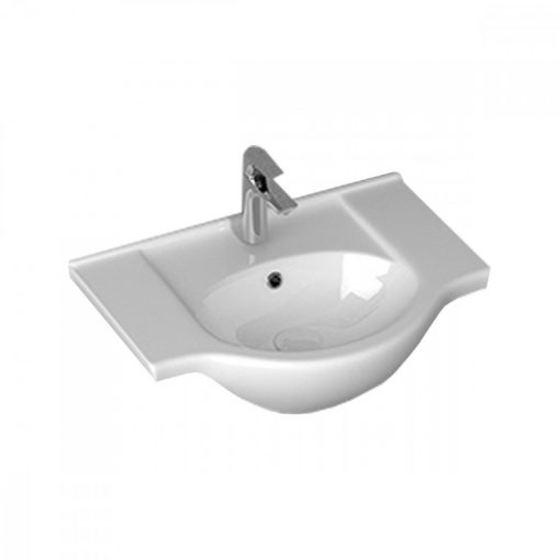 V65 winged ceramic washbasin 65x43 cm