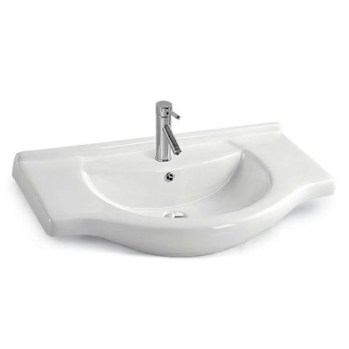 V75 winged ceramic washbasin 75x48 cm