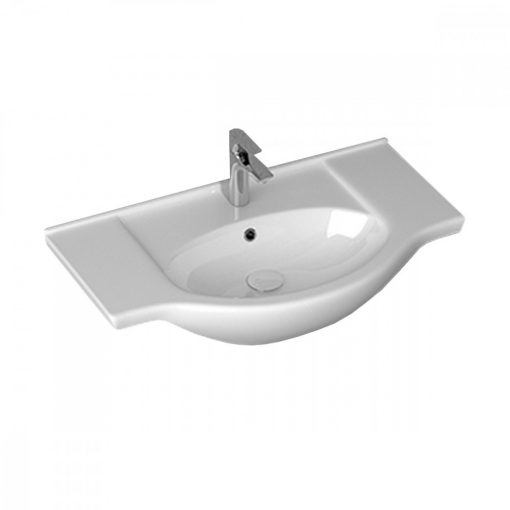 V85 winged ceramic washbasin 85x48 cm