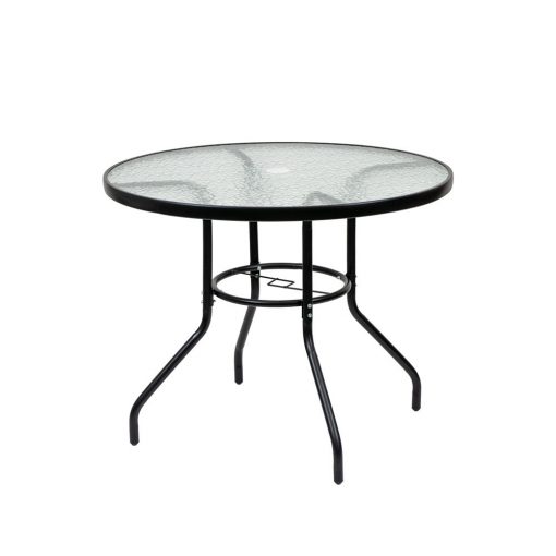 Ordino metal frame glass garden table