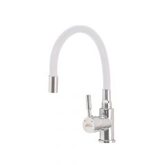 Corin standing sink faucet with flexible spout, white